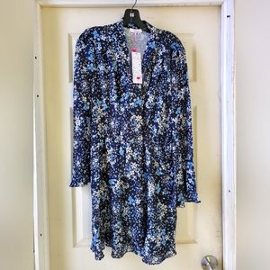 Parker Tie Neck Long Sleeve Dress,